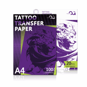 Tattoo stencil transfer paper roll for applying tattoo designs to the skin
