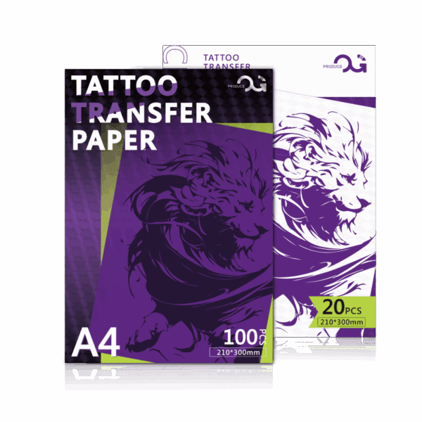 Tattoo stencil transfer paper roll for applying tattoo designs to the skin