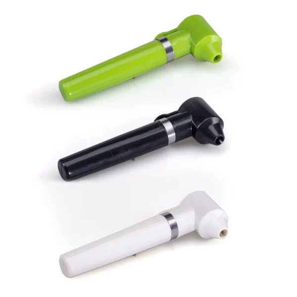 Three dental handpieces in green, black, and white.