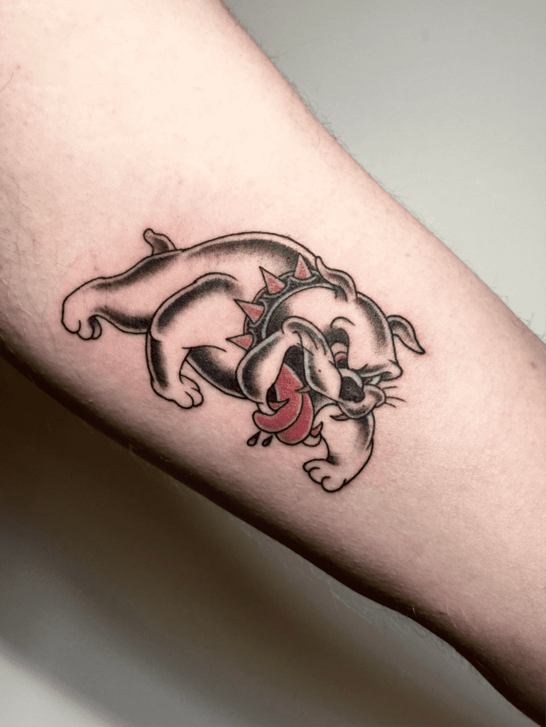 A dog tattoo on skin
